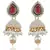 Pearl Studed Jhumkis in Maroon Green