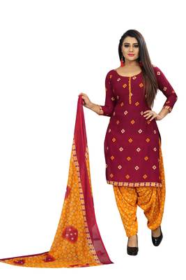 Red fancy crepe salwar 1