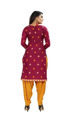 Red fancy crepe salwar 2