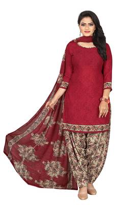 Red fancy crepe salwar 1