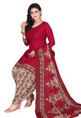 Red fancy crepe salwar 3