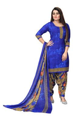 Blue fancy crepe salwar 1