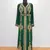 Dark Green Moroccan Kaftan With Sun-proof hijab
