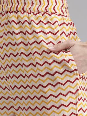 Red printed cotton kurta-suits 5