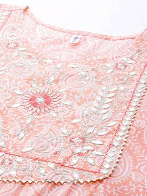 Pink printed cotton kurta-suits 4