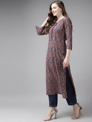 Blue printed cotton palazzo-kurta 2