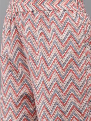 Pink printed cotton kurta-suits 5