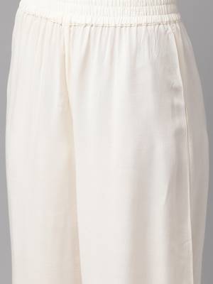 Baby-pink plain rayon palazzo-kurta 5