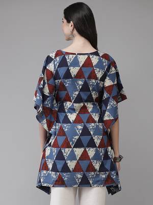 Blue printed cotton kaftans 2