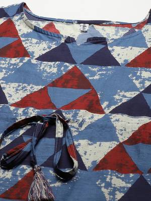 Blue printed cotton kaftans 4