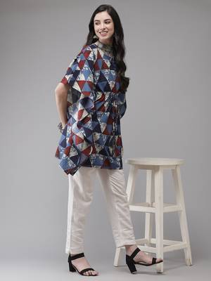 Blue printed cotton kaftans 5