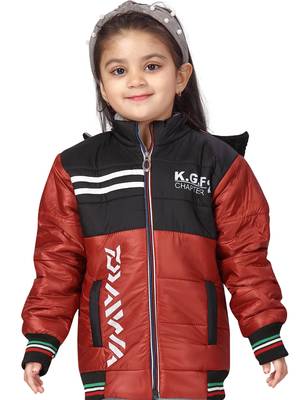 Black plain nylon girls-jackets-coats 5