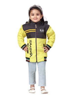 Black plain nylon girls-jackets-coats 1