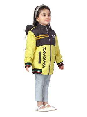 Black plain nylon girls-jackets-coats 2