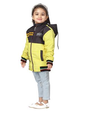 Black plain nylon girls-jackets-coats 3