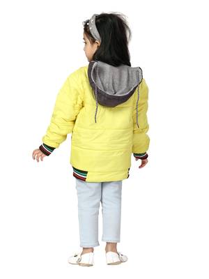 Black plain nylon girls-jackets-coats 4