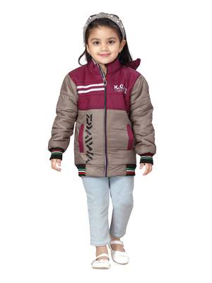Grey plain nylon girls-jackets-coats 1