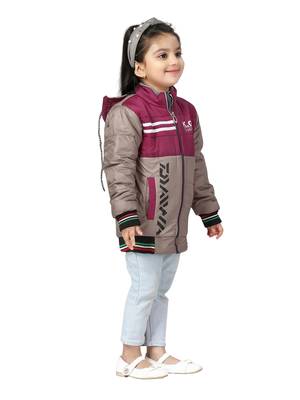 Grey plain nylon girls-jackets-coats 2