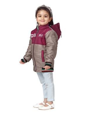 Grey plain nylon girls-jackets-coats 3
