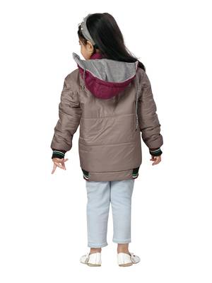 Grey plain nylon girls-jackets-coats 4