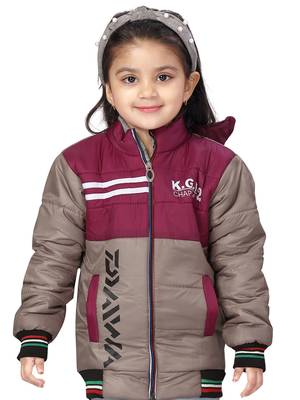 Grey plain nylon girls-jackets-coats 5