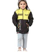 Yellow plain nylon girls-jackets-coats