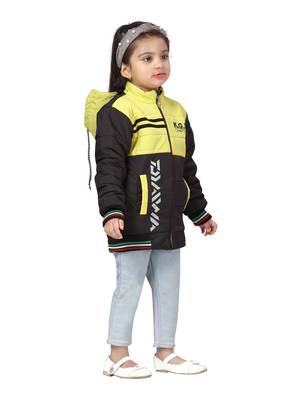 Yellow plain nylon girls-jackets-coats 2