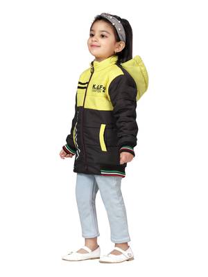 Yellow plain nylon girls-jackets-coats 3