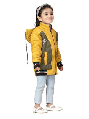 Yellow plain nylon girls-jackets-coats 2