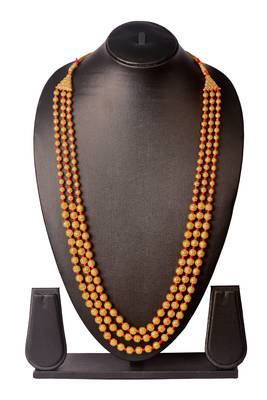 kolhapuri traditional long red dot ball necklace   1