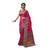 Pink woven banarasi silk saree with blouse