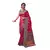 Pink woven banarasi silk saree with blouse