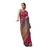 Pink woven banarasi silk saree with blouse