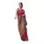 Pink woven banarasi silk saree with blouse