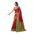 Red woven banarasi silk saree with blouse
