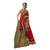 Red woven banarasi silk saree with blouse