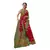 Red woven banarasi silk saree with blouse
