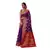 Purple woven banarasi silk saree with blouse