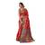 Red woven banarasi silk saree with blouse