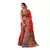 Red woven banarasi silk saree with blouse