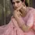 Pale Chestnut Peach Thread, zari, dori and Sequins embroidered net semi stitched Bridal lehenga