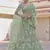 Lemon Grass Green Thread and Sequins embroidered net semi stitched wedding lehenga