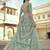Spanish Green Thread, zari, dori and Sequins embroidered net Semi Stitched Bridal Lehenga