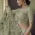 Spanish Green Thread, zari, dori and Sequins embroidered net semi stitched Bridal lehenga
