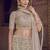 Hemp Mauve purple Thread, zari, dori and Sequins embroidered net Semi Stitched wedding Lehenga