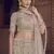 Hemp Mauve purple Thread, zari, dori and Sequins embroidered net semi stitched wedding lehenga