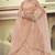 Clam Shell Peach colored Thread, zari, dori and Sequins embroidered net fabric lehenga choli