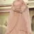 Clam Shell Peach Thread, zari, dori and Sequins embroidered net semi stitched wedding lehenga