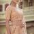 Clam Shell Peach colored Thread, zari, dori and Sequins embroidered net fabric lehenga choli