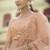 Clam Shell Peach colored Thread, zari, dori and Sequins embroidered net fabric lehenga choli